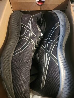 ASICS Black Athletic Shoes with Silver Detailing